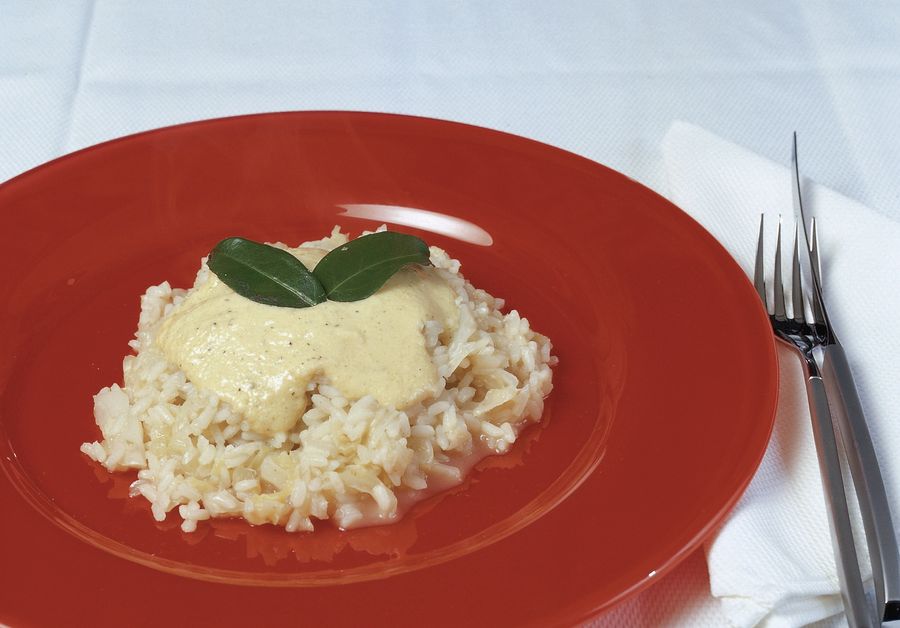 Risotto de col rizada y queso