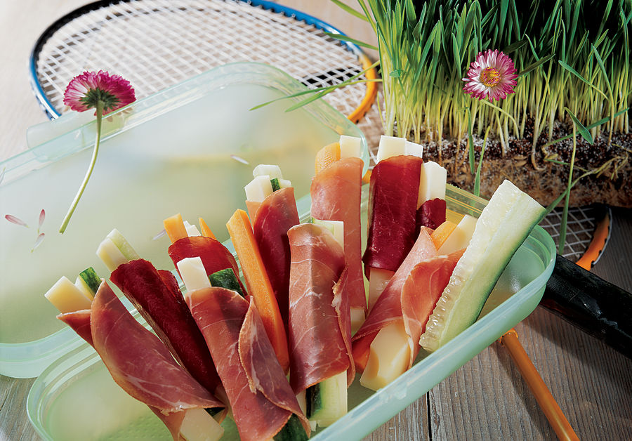 Palitos de verduras y jamón